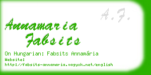 annamaria fabsits business card